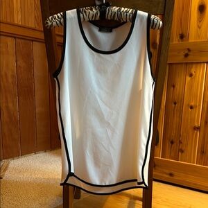 Papermoon Cream Sleeveless Top with Black Trim- Medium